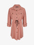 Robe chemise à boutons stylisés - Rose - 1