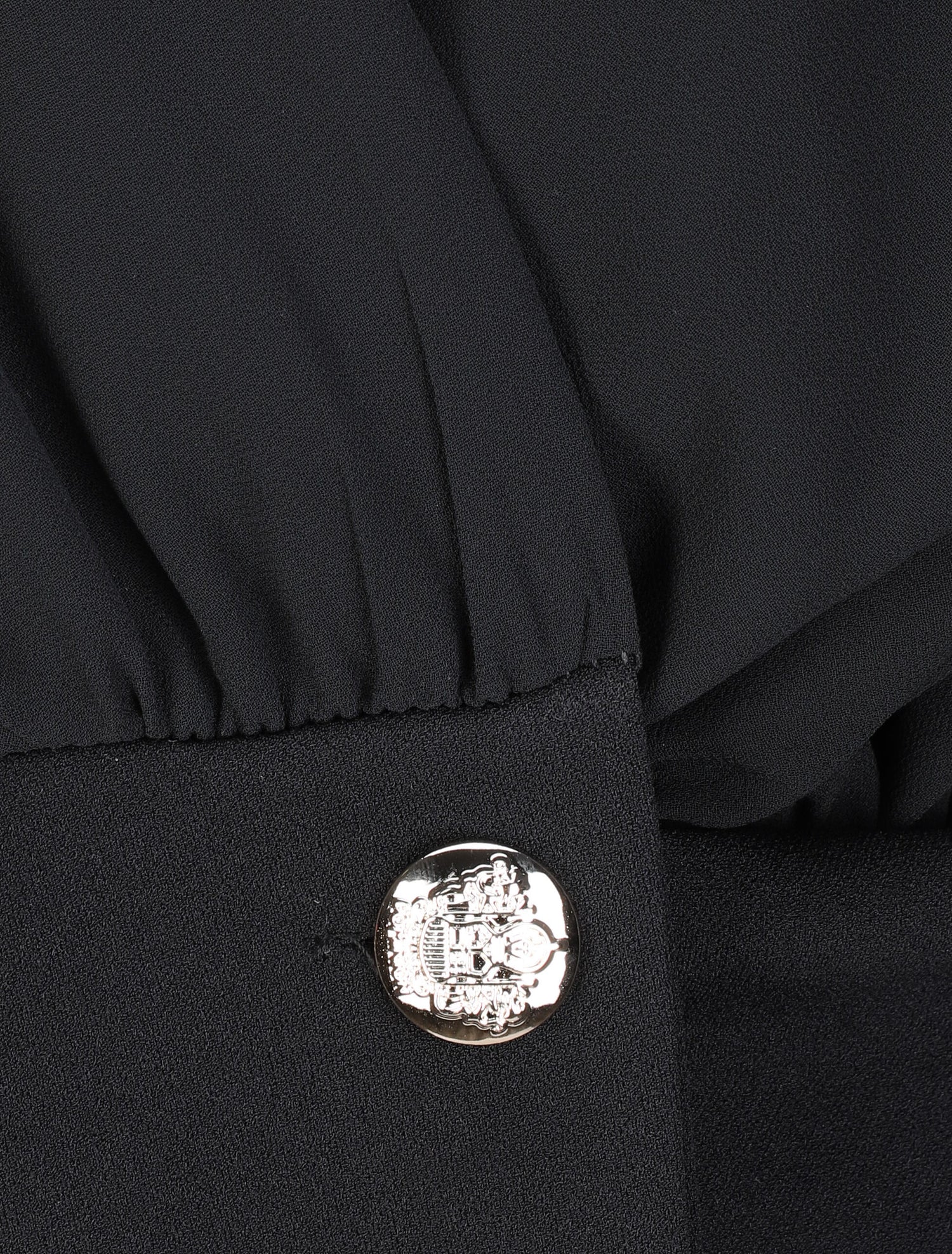 Blouse cache-coeur à boutons stylisés - Noir - 3