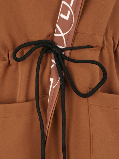 Manteau fin à capuche - Camel - 3