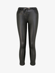 Pantalon slim en similicuir - Noir - 1