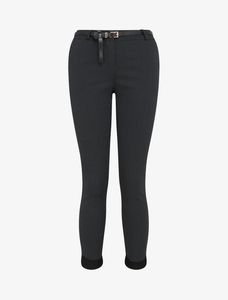 Pantalon 7/8 imprimé trèfle à revers - Noir - 1