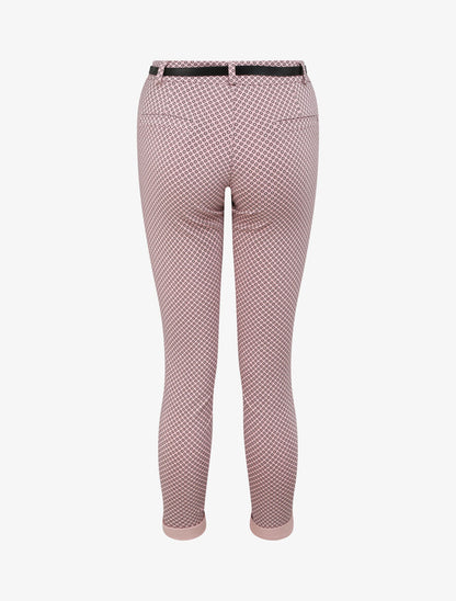 Pantalon 7/8 imprimé petites fleurs à revers - Rose - 2