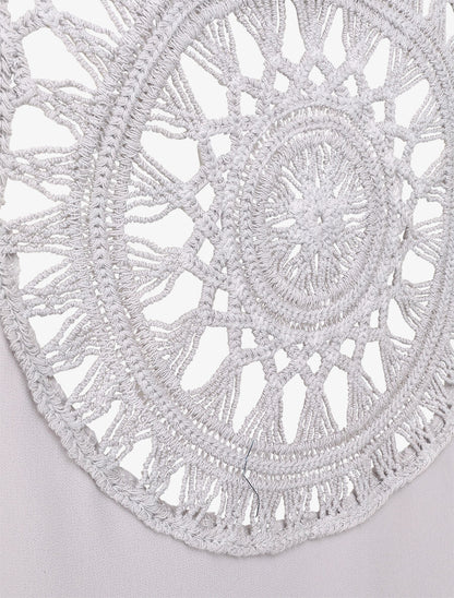 Top ample uni à dos en crochet - Gris clair - 3