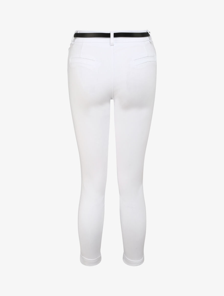 Pantalon 7/8 uni à revers - Blanc - 2
