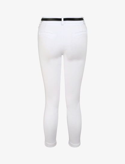 Pantalon 7/8 uni à revers - Blanc - 2