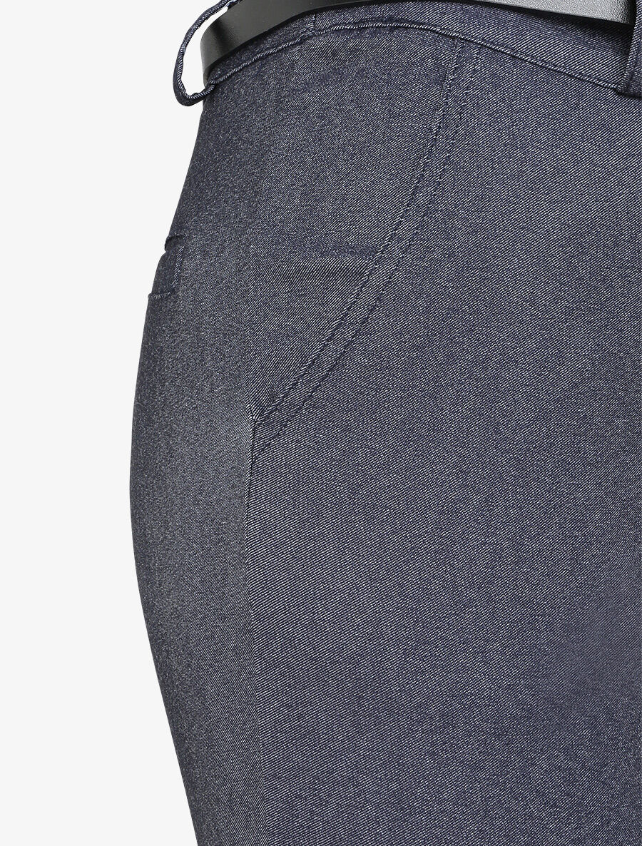 Pantalon 7/8 effet jeans à revers - Bleu jeans - 3