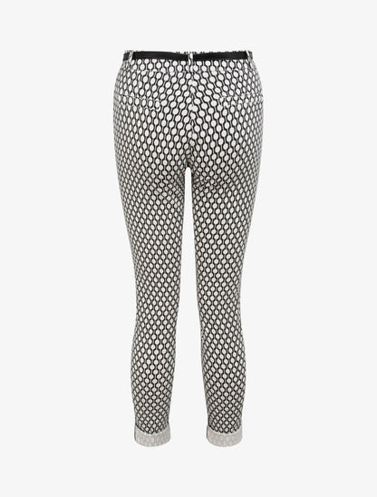Pantalon 7/8 imprimé rond à revers - Beige - 2