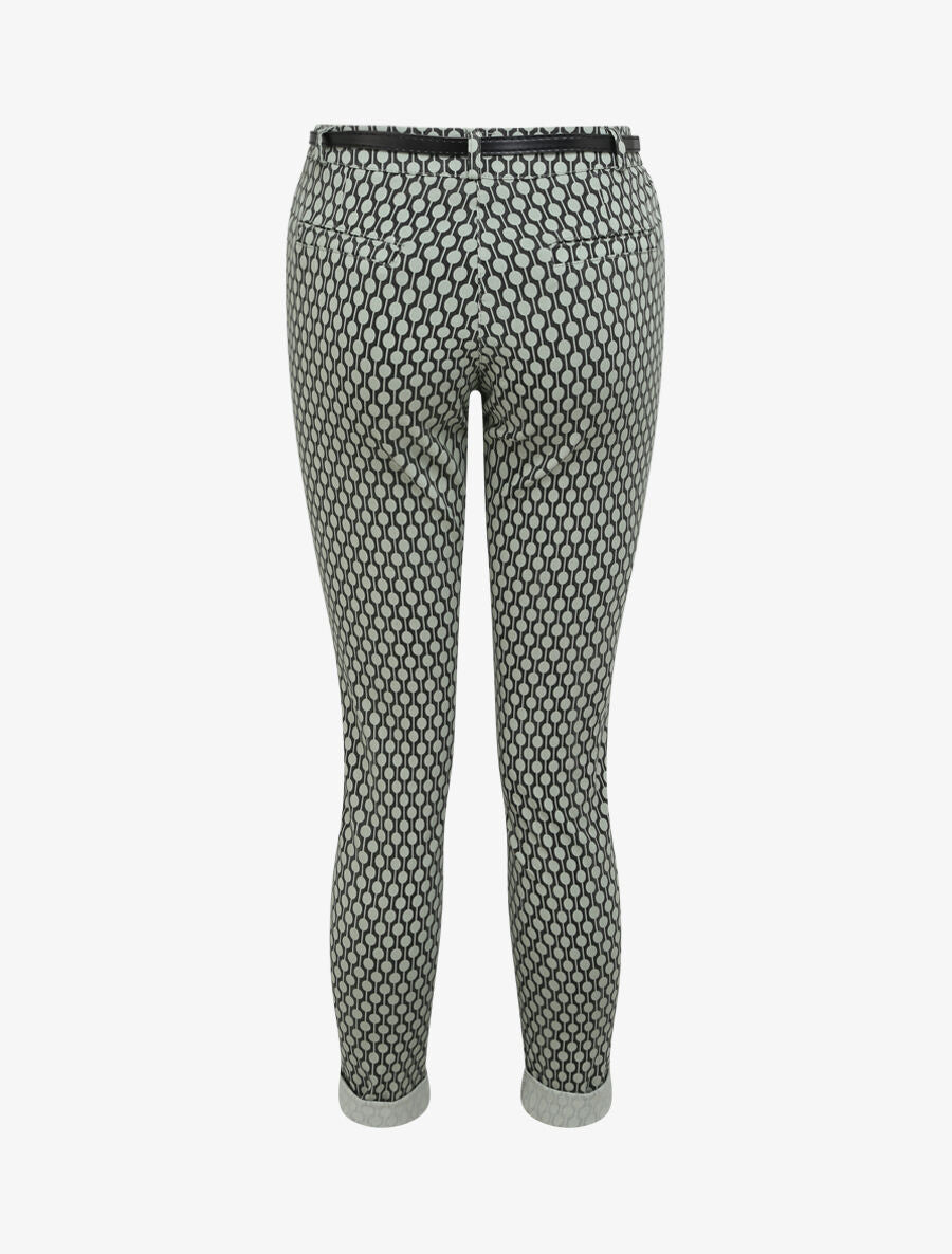 Pantalon 7/8 imprimé rond à revers - Kaki - 2