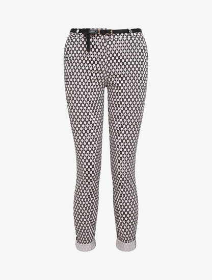 Pantalon 7/8 imprimé rond à revers - Rose poudré - 4