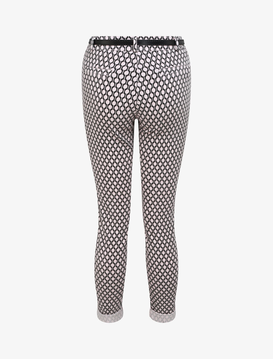 Pantalon 7/8 imprimé rond à revers - Rose poudré - 2