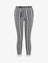 Pantalon 7/8 imprimé rayé à revers - Noir - 1