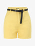 Short évasé uni à taille haute - Jaune - 1
