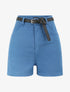 Short évasé uni à taille haute - Bleu - 4