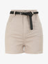 Short évasé uni à taille haute - Beige - 4