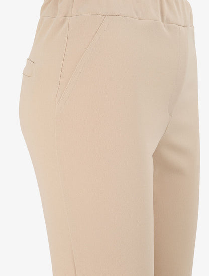 Pantalon uni coupe droite - Beige - 3
