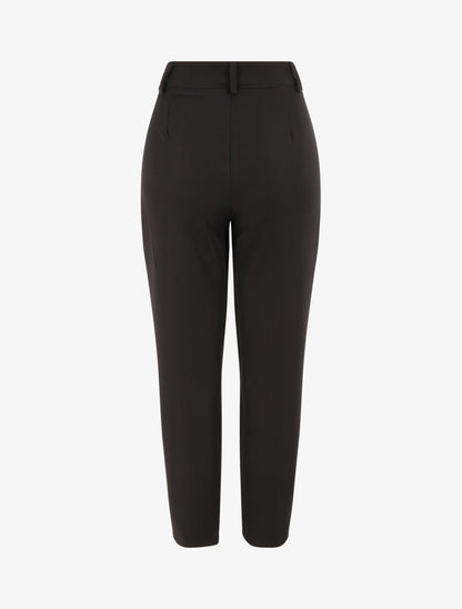 Pantalon fluide uni coupe droite - Noir - 2