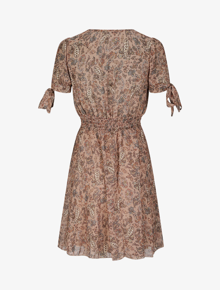 Robe à imprimé cachemire - Camel - 2