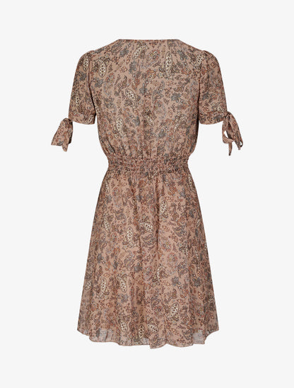 Robe à imprimé cachemire - Camel - 2