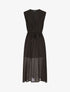 Robe longue unie à voile - Noir - 5