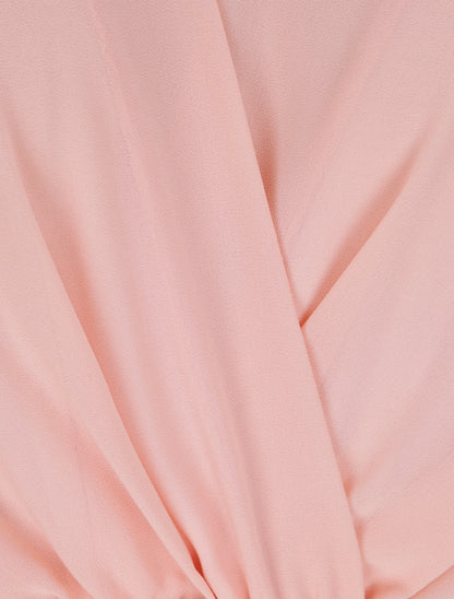 Robe longue unie à voile - Rose - 3