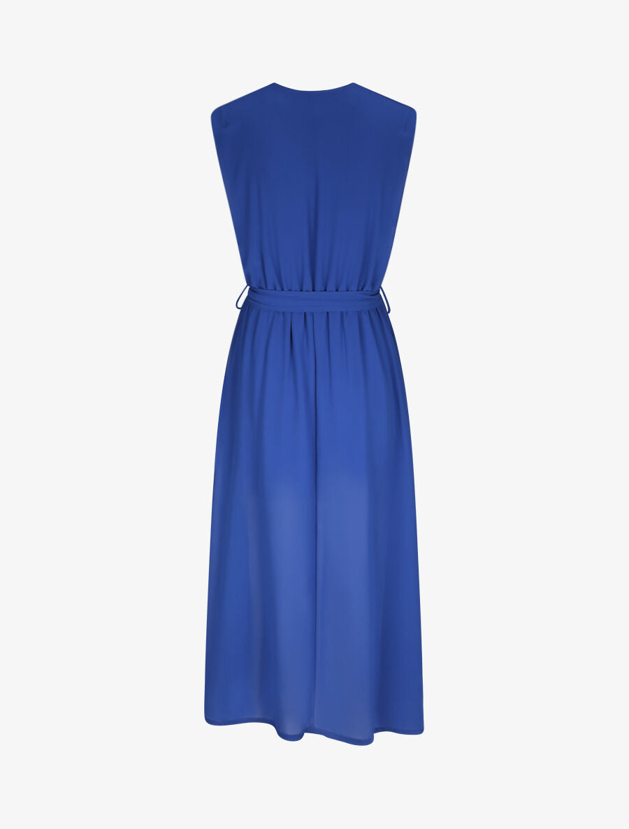 Robe longue unie à voile - Bleu roi - 2
