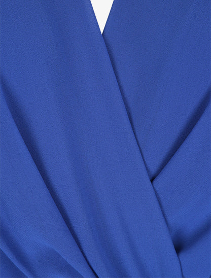 Robe longue unie à voile - Bleu roi - 3