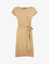 Robe mi-longue cintrée style portefeuille - Camel - 4