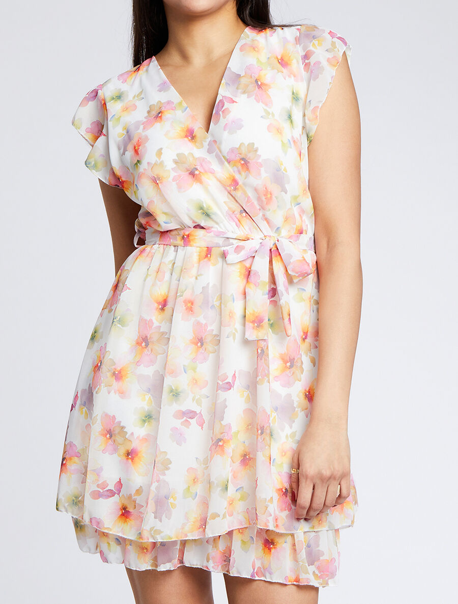 Robe en voile à imprimé fleurs d&
