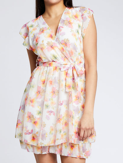 Robe en voile à imprimé fleurs d&