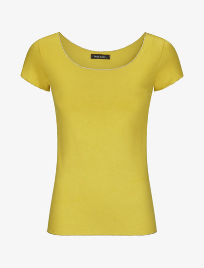 T-shirt stretch à bords irisés - Jaune - 4