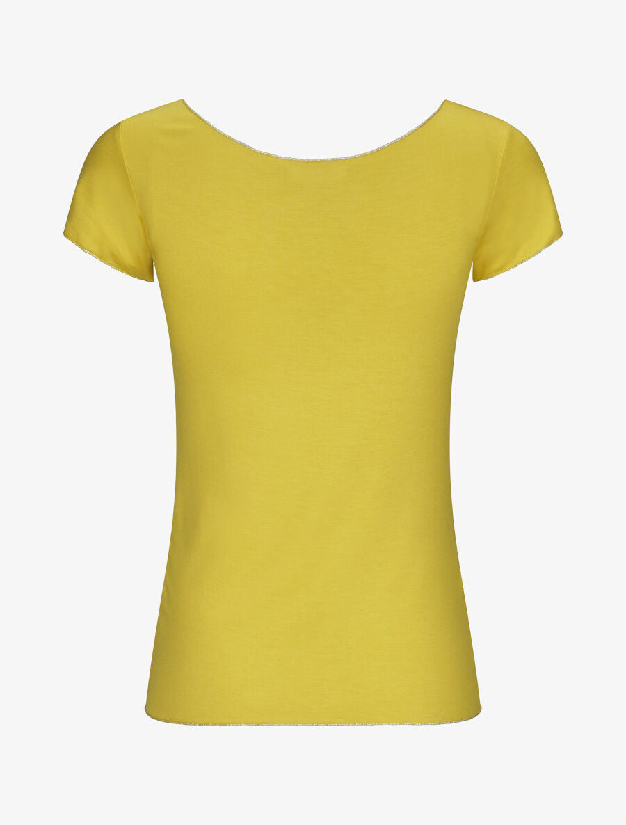 T-shirt stretch à bords irisés - Jaune - 2