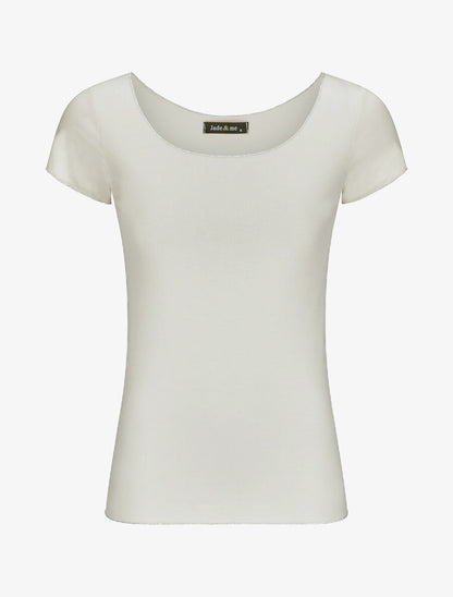 T-shirt stretch à bords irisés - Beige - 1