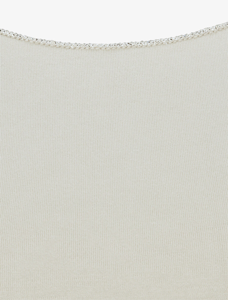 T-shirt stretch à bords irisés - Beige - 3