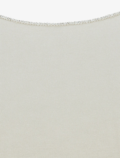 T-shirt stretch à bords irisés - Beige - 3