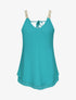 Top en voile à bretelles tressées - Turquoise - 1