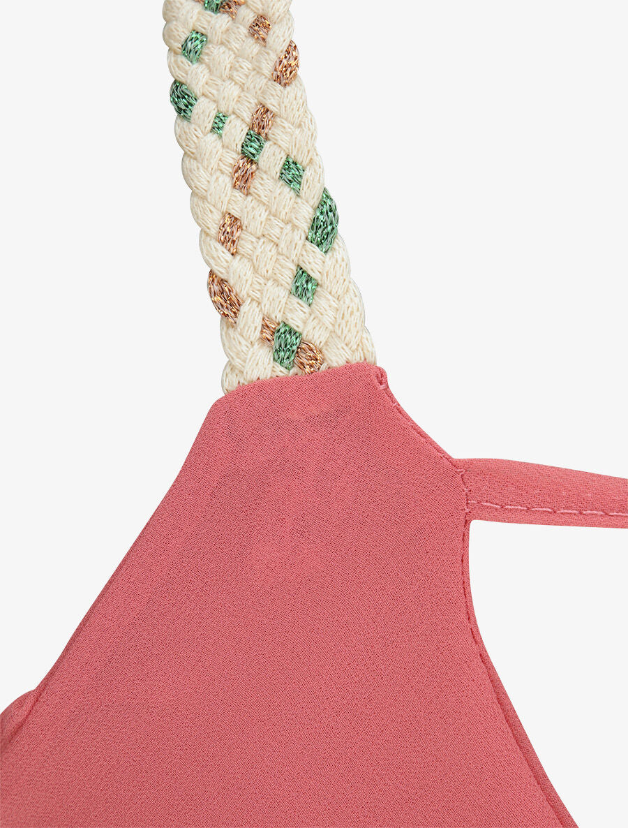 Top en voile à bretelles tressées - Vieux rose - 3