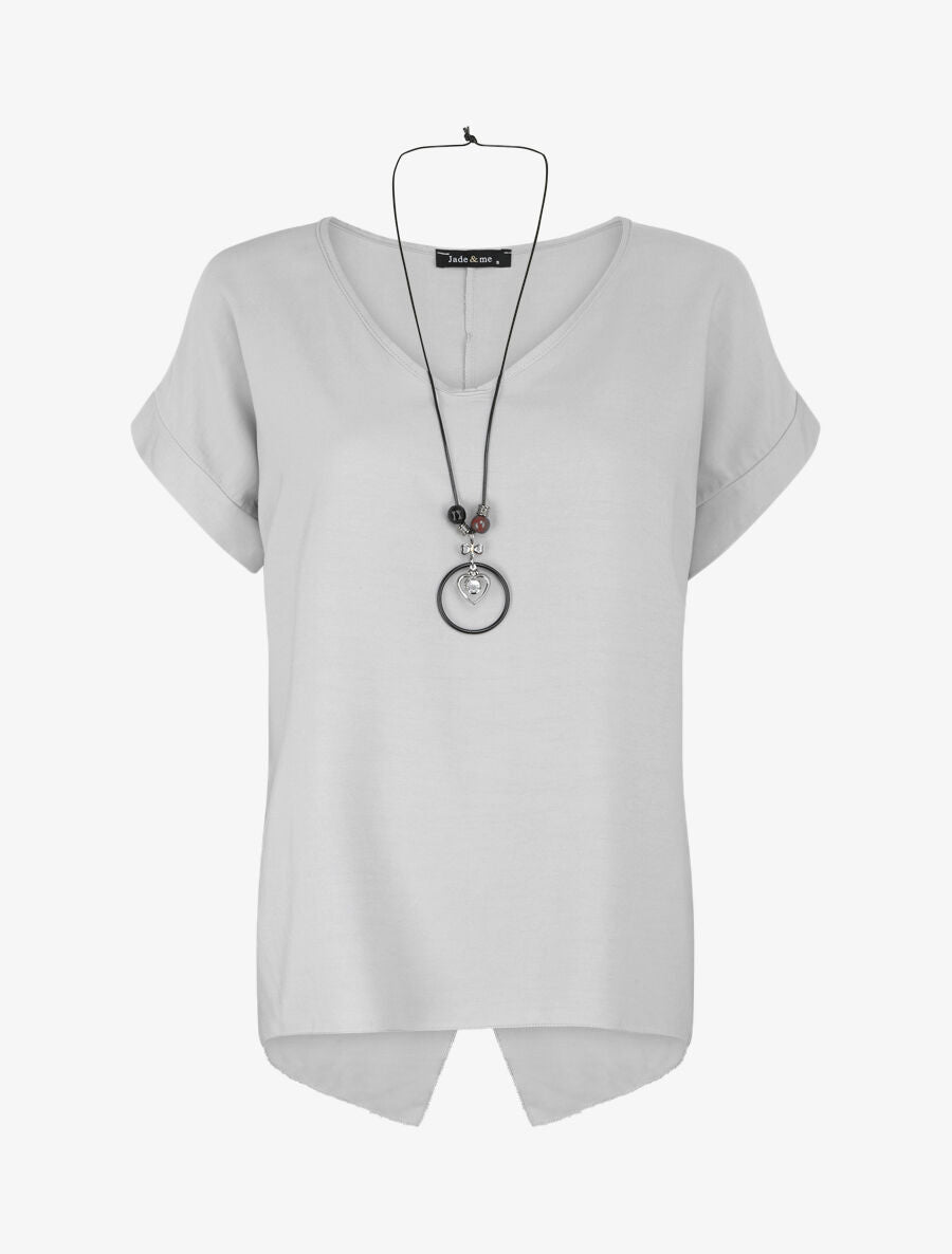 Top oversize à dos fendu - Gris clair - 4