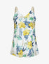 Top en voile à bretelles tressées et imprimé fleuri - Jaune - 1