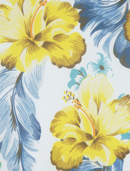Top en voile à bretelles tressées et imprimé fleuri - Jaune - 3