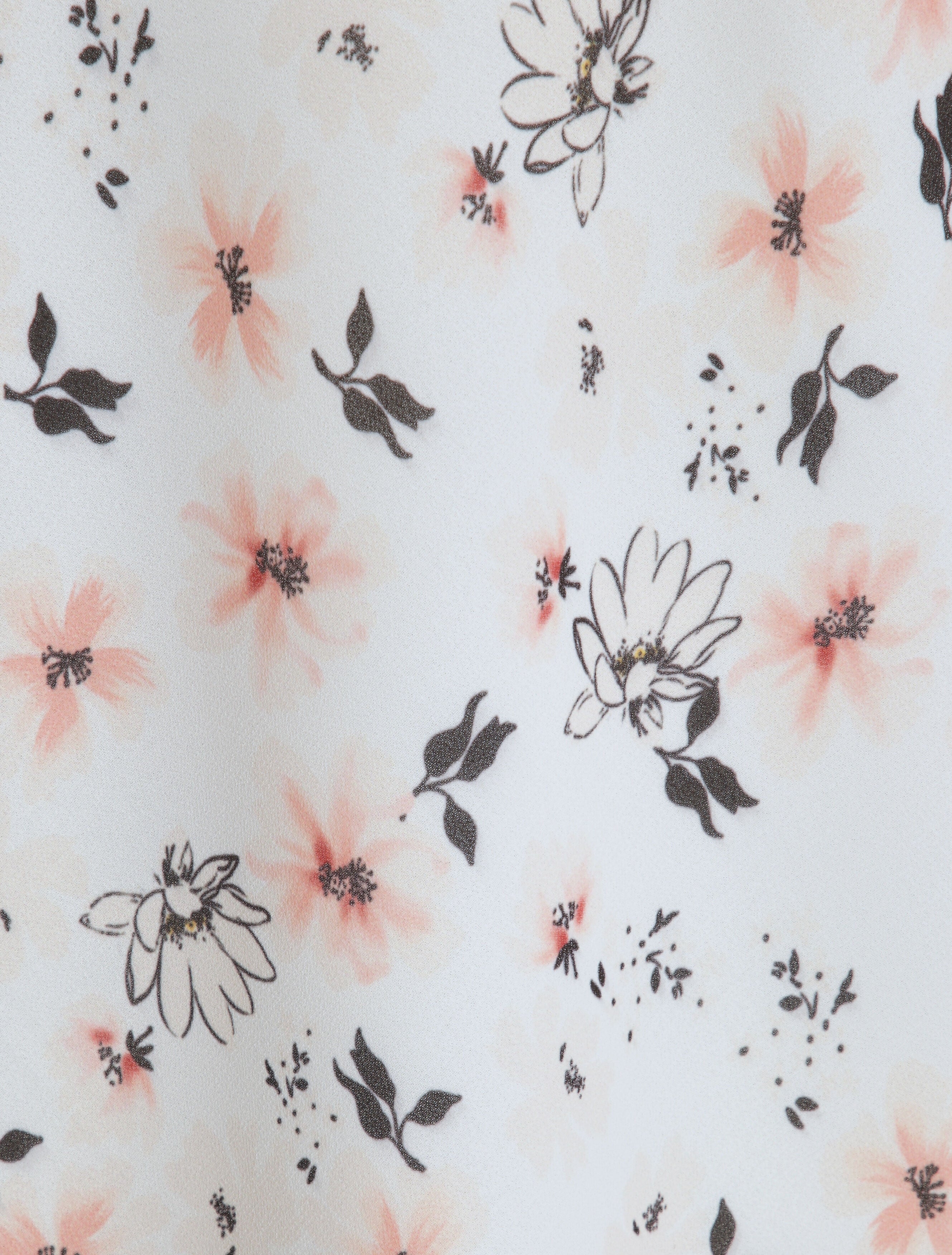 Top en voile à bretelles tressées et imprimé petites fleurs - Blanc - 3