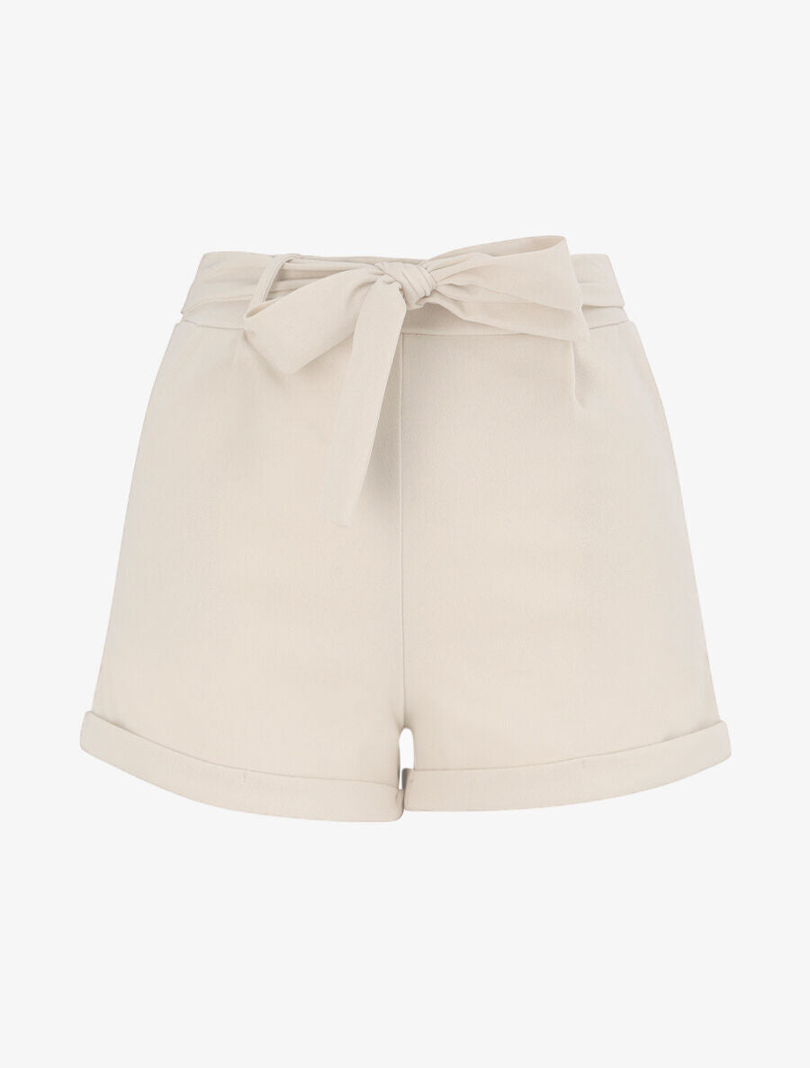 Mini short à revers - Beige - 1