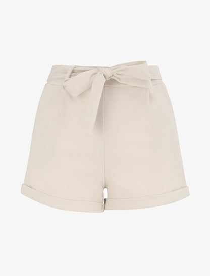 Mini short à revers - Beige - 1