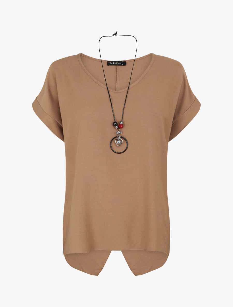 Top oversize à dos fendu - Camel - 4