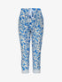 Pantalon imprimé animal à taille élastiquée - Bleu royal - 1