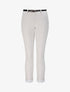 Pantalon à revers imprimé rayures - Beige - 4