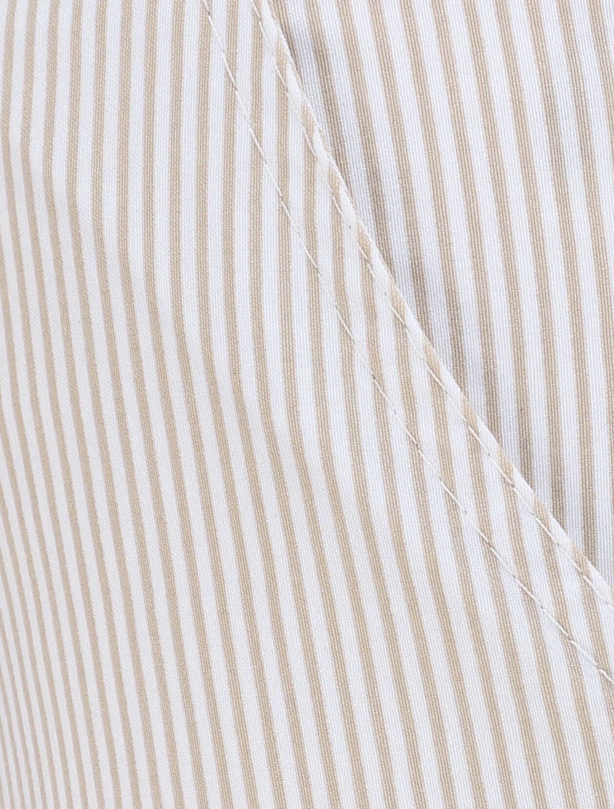 Pantalon à revers imprimé rayures - Beige - 3