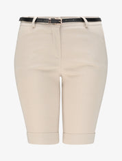 Bermuda à revers imprimé pois - Beige - 3