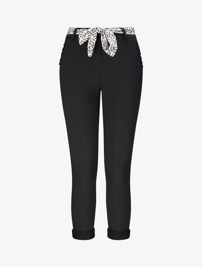 Pantalon chino droit à poches volantées - Noir - 4