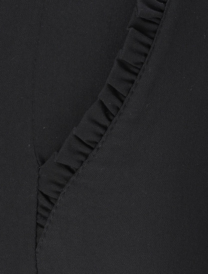 Pantalon chino droit à poches volantées - Noir - 3