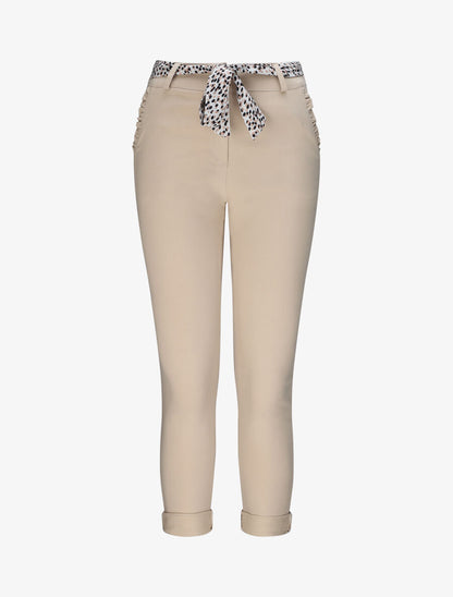 Pantalon chino droit à poches volantées - Beige - 1